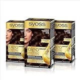 Syoss Oleo Intense - Tinte 4-18 Chocolate – Coloración permanente Sin Amoníaco – Cobertura profesional de canas – Resultados de peluquería (Pack De 3)