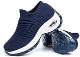 Hitmars Zapatillas Deportivas de Mujer Zapatos Running Fitness Outdoor Sneaker Casual Mesh Transpirable Comodas Calzado Azul 2 Talla 40