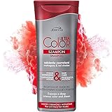 Joanna Ultra Color - Champú para tonos caoba y rojos, champú fortalecedor y revitalizante para el cabello, refresca el color y el cuidado del cabello, profundiza la intensidad del color, nutre e