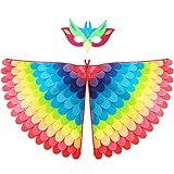 Proumhang 2 Piezas de Disfraz de alas de pájaro para niños de 3 a 8 años,Disfraz de búho de pájaro y Pavo Real,máscara de Ojo de Fieltro para niños y niñas y Conjunto de alas,Halloween,Estilo 12