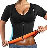 LaLaAreal Fajas Reductoras Adelgazantes Mujer Camiseta Sauna Chaleco Compresión de Neopreno Sudoración para Deporte Mangas Cortas para Fitness