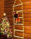 Geemoo 0.75 M Guirnalda Luces de Navidad con 98 LED Escalera con Papá Noel, Temporizador, 8 mode, Luz de Navidad Decoración Interior Exterior Fiestas, Casa, Balcón, Arbol de Navidad (Blanco Calido)