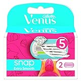 Gillette Venus Extra Smooth Snap Cuchillas de Afeitar Mujer, Paquete de 2 Cuchillas de Recambio