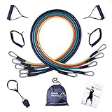 Ryher Gomas elasticas musculacion - Kit de Cuerdas elasticas de Fitness con 5 Bandas de Resistencia - Elasticos Fitness para Entrenamiento - Gimnasio en casa