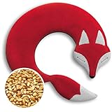 SACO TÉRMICO Leschi de semillas para microondas/para la tensión cervical/Animal: Zorro Noah, rojo