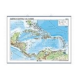 Mapa mural América central y el caribe fisico/politico (referencia: 406)
