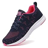 ZPAWDH Mujer Gimnasia Ligero Sneakers Zapatillas de Deportivos de Running para(Blue Red 37EU)
