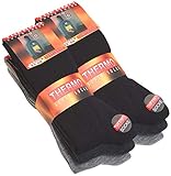 6 pares de calcetines térmicos de tejido de rizo completo, color negro, antracita y gris Schwarz, Anthrazit, Grau 39