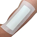 Paquete de 25 apósitos adhesivos estériles para heridas, apto para cortes y arañazos, úlceras de pierna diabéticas, úlceras venosas y por presión, etc. Tamaño 10 cm x 20 cm.