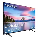 Cecotec Televisor LED 65' Smart TV A1 Series ALU10065. 4K UHD, Android 11, Diseño Frameless, MEMC, Dolby Vision y Dolby Atmos, HDR10, 2 Altavoces de 10W, Modelo 2023
