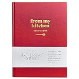 Betterday Studio Libro de recetas con espacio para 50 recetas, escribe tus propias recetas, interior en blanco, diario de recetas, diario, regalo para amantes de la comida, regalo de cocina (rojo