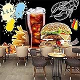 XHXI Papel tapiz fotográfico Papel fotográfico adhesivo Restaurante Cafe Burger Boutique Decoración de pared Póster de p 3D papel Pintado de pared tapiz Decoración dormitorio Fotomural-400cm×280cm